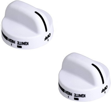 8273104 White Top Burner Knob Compatible with Whirlpool Range ( 4 - Pack )