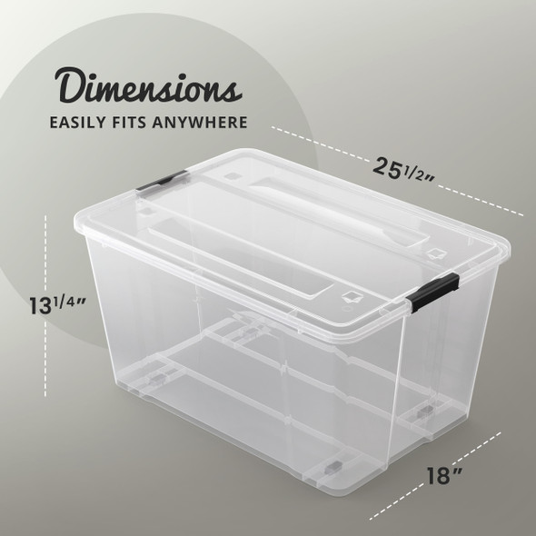 75 Qt Stackable Plastic Storage Bin with Lid  6 Pack Clear
