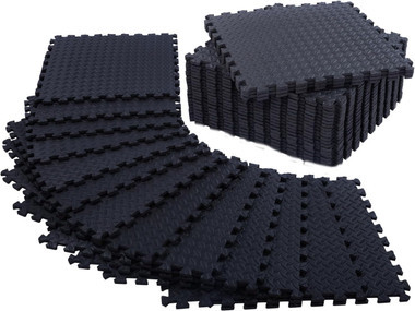 24pc Puzzle Exercise Mat w/ EVA Foam Interlocking Tiles GYM Home
