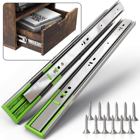 5 Pairs 12 to 24 inches Heavy Duty Drawer Slides Soft Close Bottom Mount Cabinet Drawer Slides