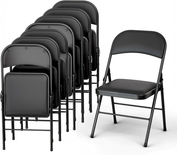 Leather Folding Chair Padded Folding Chairs Sturdy Metal Foldable Chair Outdoor
