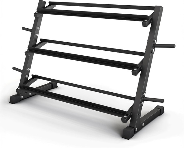 3-Tier Dumbbell Rack 900LB Capacity Heavy-Duty Adjustable Weight Rack Stand