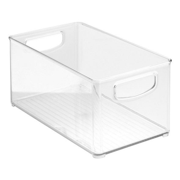 Home Kitchen Organizer Bin Compatible with Pantry, Refrigerator, Freezer & Storage Cabinet, 10" x 5" x 6", Clear