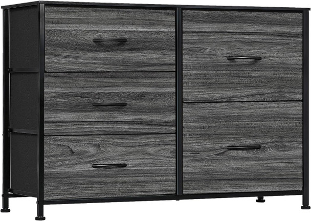 5 Drawer Dresser Storage Organizer Chest Tower Bedroom Living Room Closet Black