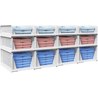 12 Packs Storage Box Set for Basket Organizer Bins Set for Closet