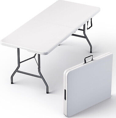 Plastic Folding Table - Perfect for Indoor/Outdoor Dining & Parties