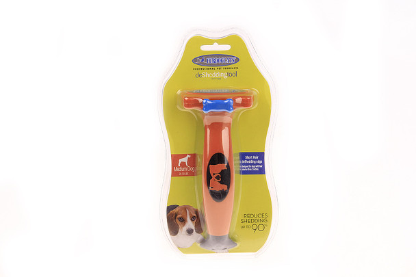 M-Size DeShedding Tool Compatible with Medium Dogs with Short Hair - M (21-50 lbs) Portable