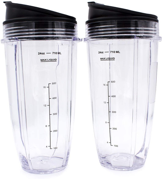 ( 2-Pack ) 24 oz Cup with Sip & Seal Lid Compatible with Nutri Ninja Auto-iQ