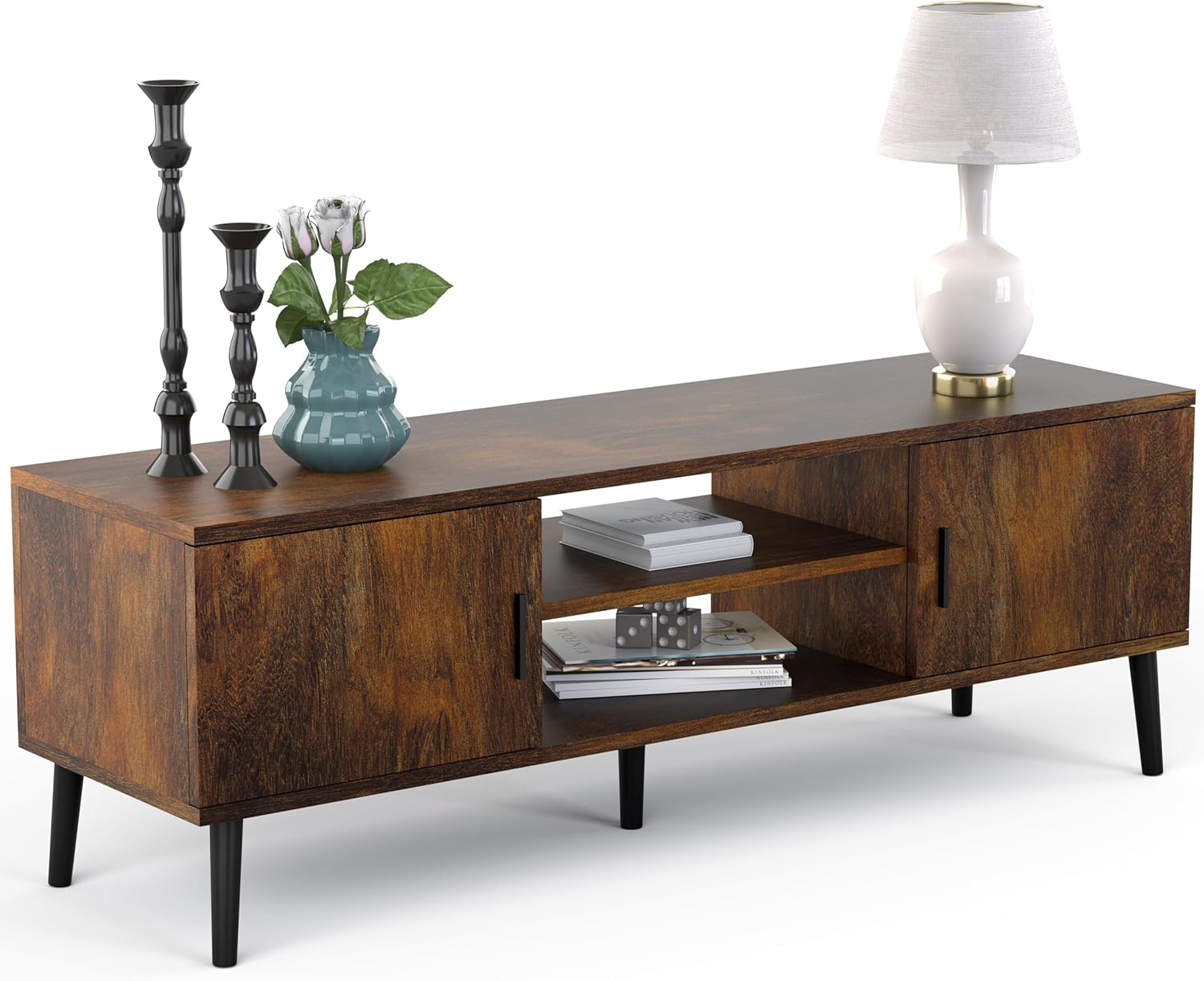TV Stand Entertainment Media Center for TV's up to 65" w/Storage Cabinets - Picture 9 of 9