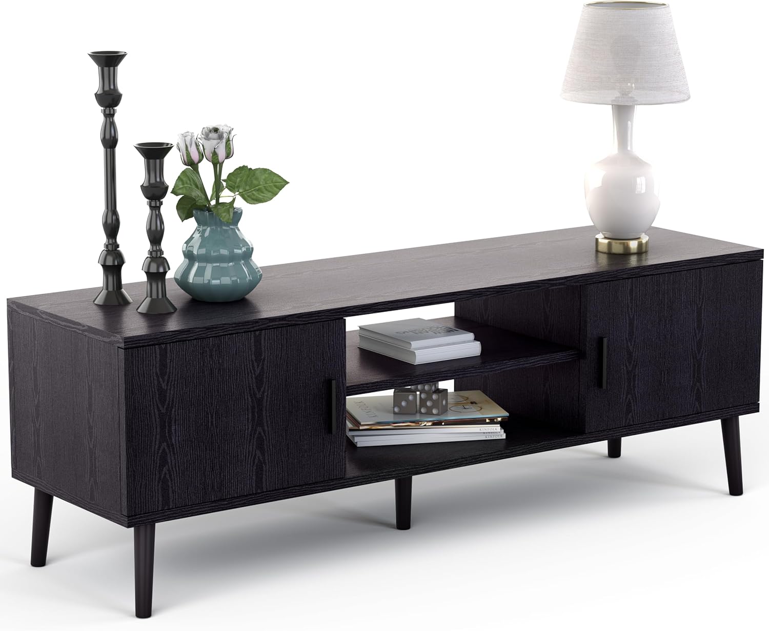 TV Stand Entertainment Media Center for TV's up to 65" w/Storage Cabinets - Picture 6 of 9