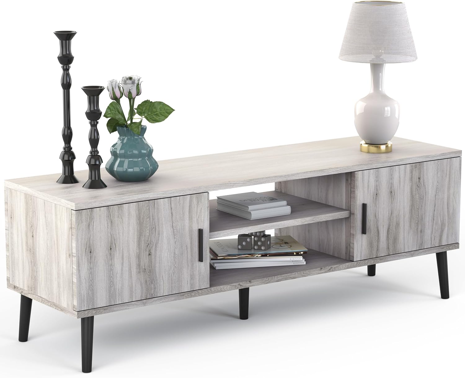 TV Stand Entertainment Media Center for TV's up to 65" w/Storage Cabinets - Picture 7 of 9
