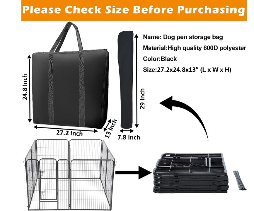 Dog Playpen Storage Bag for 24/32 Inch Panels - Travel Essential - Picture 8 of 8