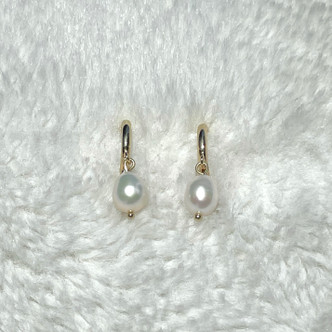 Pearl Drop Gold Platted Huggies