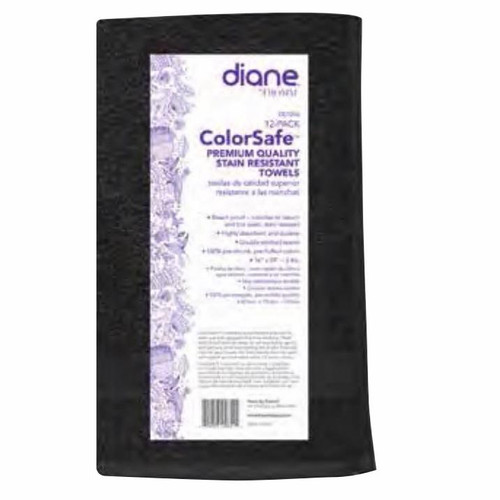 Diane Color Safe Towels 12 PACK- BLACK 16 IN. X 29 IN (#DET006)