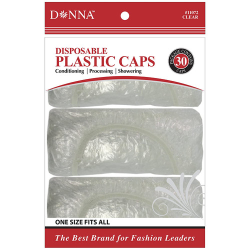 Donna Collection Disposable Clear Shower Cap, 30 Count