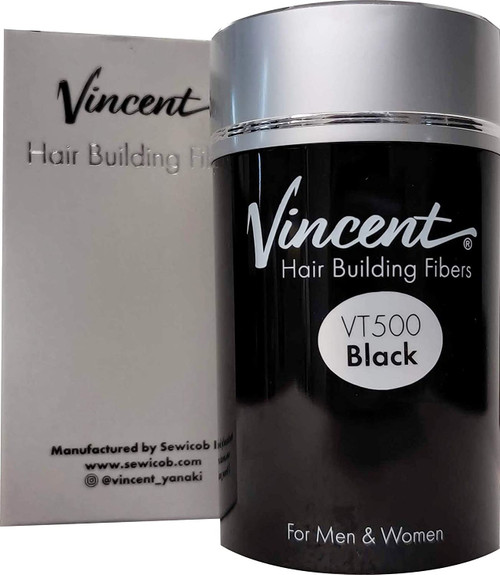 Vincent Hair Building Fibers .78 oz - Black vt500