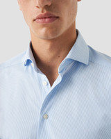 ETON-BLUE SEMI SOLID 4 WAY STRETCH SHIRT