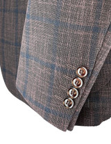 AE - COLOMBO JACKET -MELANGE BURGUNDY/BLUE WINDOWPANE