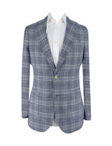AE-MARLANE GLEN PLD BLUE /BERGUNDY WINDOWPANE JACKET