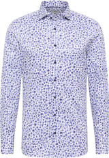 ETERNA 1863-FLORAL BLUE PRINTED TWILL SHIRT