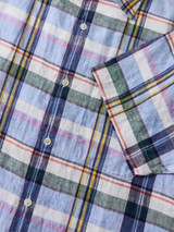 ROBERT TALBOTT - S/S MORGAN BLUE / MULTI COLOR PLAID LINEN SHIRT ROBERT TALBOTT - S/S MORGAN BLUE / MULTI COLOR PLAID LINEN SHIRT