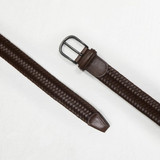 ANDERSON'S MID BROWN WOVEN LEATHER BELT
