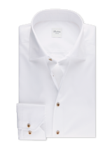 STENSTROMS -WHITE TWILL SHIRT W/CONTRAST BTNS