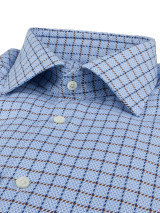 STENSTROMS - LIGHT BLUE CHECKED TWILL SHIRT STENSTROMS - LIGHT BLUE CHECKED TWILL SHIRT
