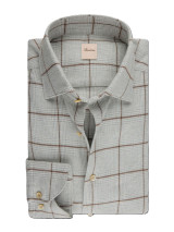 STENSTROMS-LIGHT GREY CHECKED FLANNEL SHIRT STENSTROMS-LIGHT GREY CHECKED FLANNEL SHIRT