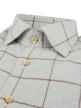 STENSTROMS-LIGHT GREY CHECKED FLANNEL SHIRT STENSTROMS-LIGHT GREY CHECKED FLANNEL SHIRT