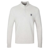 BELSTAFF - LAMBSWOOL WATCH QUARTER ZIP JUMPER -CEMENT GREY BELSTAFF - LAMBSWOOL WATCH QUARTER ZIP JUMPER -CEMENT GREY
