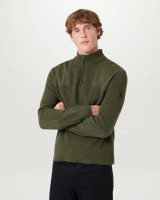 BELSTAFF - COMMANDER QTR ZIP JUMPER -TRUE OLIVE BELSTAFF - COMMANDER QTR ZIP JUMPER -TRUE OLIVE