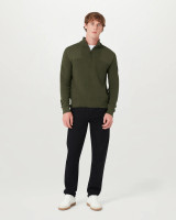 BELSTAFF - COMMANDER QTR ZIP JUMPER -TRUE OLIVE BELSTAFF - COMMANDER QTR ZIP JUMPER -TRUE OLIVE