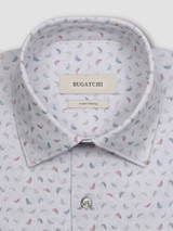 BUGATCHI-JAMES LEAF PRINT OoohCotton® SHIRT-PLATINUM BUGATCHI-JAMES LEAF PRINT OoohCotton® SHIRT-PLATINUM