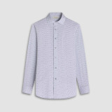 BUGATCHI-JAMES LEAF PRINT OoohCotton® SHIRT-PLATINUM BUGATCHI-JAMES LEAF PRINT OoohCotton® SHIRT-PLATINUM