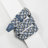 ANDERSON'S -WOVEN STRETCH BELT-BLUE/SKY/TAUPE/CREAM
