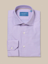 ROBERT TALBOTT - REYNOLDS CONT. CHECK TWILL SHIRT-RASPBERRY ROBERT TALBOTT - REYNOLDS CONT. CHECK TWILL SHIRT-RASPBERRY