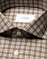 ETON - CHECK SIG. FLANNEL SHIRT-BROWN ETON - CHECK SIG. FLANNEL SHIRT-BROWN