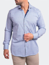 MACEOO-EINSTEIN STRETCH ASCENSION SHIRT-WHITE/BLUE MACEOO-EINSTEIN STRETCH ASCENSION SHIRT-WHITE/BLUE