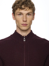 IMPULSO -GIACCA L/S ZIP CARDIGAN JACKET W/POCKET -BERGUNDY