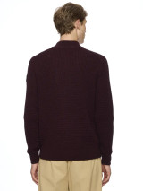 IMPULSO -GIACCA L/S ZIP CARDIGAN JACKET W/POCKET -BERGUNDY