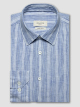 BUGATCHI-JULIAN  LINEN SHIRT -CLASSIC BLUE