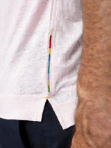 ROBERT TALBOTT -TAYLOR LINEN JERSEY POLO -PINK