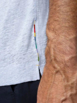 ROBERT TALBOTT -TAYLOR LINEN JERSEY POLO -LT.BLUE