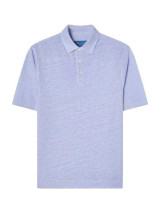 ROBERT TALBOTT -TAYLOR LINEN JERSEY POLO -LT.BLUE
