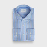 EB-WASHED NAT. STRETCH YOGA POPLIN LUX SHIRT-BRIGTH BLUE STRIPE