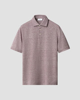 ETON -S/S COTTON LINEN POLO - D. PURPLE