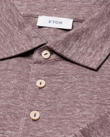 ETON -S/S COTTON LINEN POLO - D. PURPLE