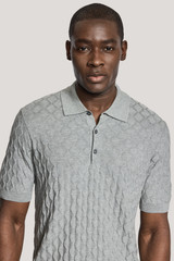 JACK VICTOR - DYLAN TEXTURED S/S KNIT POLO -GREY