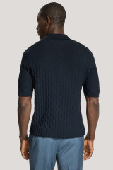 JACK VICTOR - DYLAN TEXTURED S/S KNIT POLO -MIDNIGHT